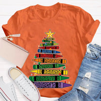 Art Teacher T-Shirt, Colored Pencils Leopard Christmas Tree Shirt, Holiday Graphic Tee, Festive Art Teacher Shirt, Christmas Present for Her