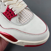 Low Top Sneakers, Off White Red Colorway, Leather Footwear, Lace Up Design, Casual Gift for Sneaker Fans