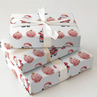 Humorous Science Christmas Gift Wrap, Watercolor Santa Brain Wrapping Paper, Brain Ornament Holiday Paper, Medical Student Gift Wrapping Roll