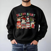 Medical Holiday Sweatshirt, Silent Night Nurse Christmas Sweatshirt, ICU Doctor Crewneck Sweatshirt, Humorous Nurse Sweater, Healthcare Present