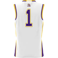 #1 LSU Tigers Lightweight Basketball Jersey - White