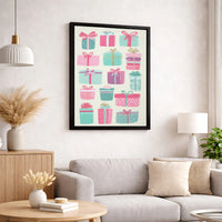 Festive Present Wall Art, Colorful Gift Boxes Canvas Art, Holiday Present Canvas Print, Colorful Gift Box Canvas, Christmas Home Decor Present