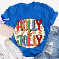 Festive Holiday Graphic T-Shirt, Holly and Jolly Christmas Shirt, Retro Merry Christmas Tee, Adorable Winter Holiday Shirt, Unisex Xmas Present
