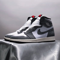 High Top Sneakers, Gray Black Colorway, Leather Footwear, Lace Up Design, Casual Gift for Sneaker Fans