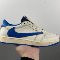 Low Top Shoes, Blue White Colorway, Reverse Hook Design, Lace Up Design, Casual Gift for Shoe Lovers