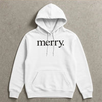 Festive Script Holiday Sweatshirt, Minimalist Merry Christmas Hoodie, Comfy Aesthetic Xmas Pullover, Winter Holiday Present for Her Him