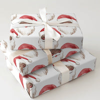 Inclusive Santa Face Gift Wrap, Watercolor Black Santa Wrapping Paper, Adorable Christmas Wrapping Paper, Festive Holiday Present Gift Wrap Roll