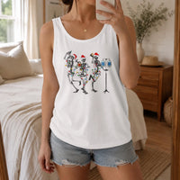 Dancing Skeleton Christmas Tank, Skeleton Christmas Tank Top, Nurse Christmas Sleeveless Tee, Festive Holiday Skeleton Tank, Xmas Present
