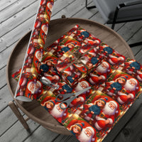 Nostalgic Santa Gift Wrap, Santa Claus and Child Wrapping Paper, Christmas Wrapping Paper, Vintage Holiday Gift Wrap, Festive Paper Roll