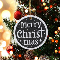 Religious Merry Christmas Ornament, Christian Cross Christmas Ornament, Faith Ceramic Tree Ornament, Holiday Keepsake Present for Believers