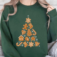 Adorable Holiday Cookie Sweater, Gingerbread Christmas Tree Sweatshirt, Festive Baking Crewneck Pullover, Comfy Xmas Sweatshirt, Present for Baker