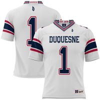 #1 Duquesne Dukes Football Jersey - White