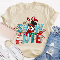 Humorous Holiday Lights Graphic Tee, Snow Adorable Snowman Christmas Shirt, Retro Winter Snowman T-Shirt, Adorable Xmas Party Shirt