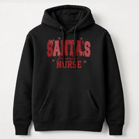 Festive Plaid Christmas Nurse Sweatshirt, Santa's Favorite Nurse Hoodie, Adorable RN Holiday Hooded Pullover, Humorous Nurse Christmas Present