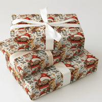 Vintage Floral Santa Gift Wrap, Tattooed Santa Wrapping Paper, Floral Christmas Wrapping Paper, Edgy Holiday Gift Wrap, Retro Xmas Paper