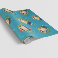 Summer Beach Pool Party Gift Wrap Roll, Tropical Santa Wrapping Paper, Coastal Christmas Wrapping Paper, Festive Holiday Present Wrap Roll