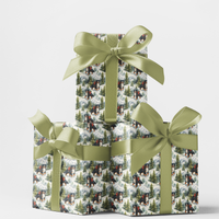 Alpine Winter Scene Gift Wrap, Bernese Mountain Dog Wrapping Paper, Holiday Dog Wrapping Paper, Rustic Christmas Pet Gift Wrap Roll