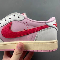Low Top Sneakers, White Pink Colorway, Reverse Hook Design, Lace Up Design, Casual Gift for Sneaker Fans