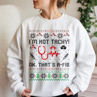 Humorous Medical Heart Rhythm Sweater, Nurse Ugly Christmas Sweatshirt, RN Holiday Graphic Crewneck, Nurse Practitioner Xmas Pullover