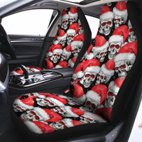Christmas Spooky Car Seat Covers, Santa Skull Car Seat Covers, Gothic Holiday Seat Covers, Creepy Xmas Auto Decor, Goth Holiday Present