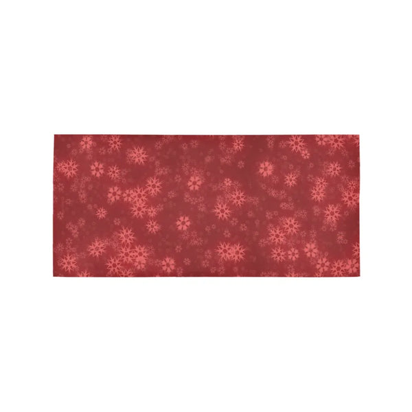 Christmas Holiday Runner Rug, Red Snowflake Runner Rug, Winter Star Floor Runner Rug, Festive Hallway Runner Rug, Merry Xmas 