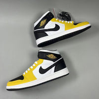 High Top Sneakers, Black Yellow Colorway, Lace Up Design, Casual Gift for Sneaker Fans