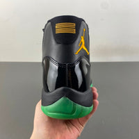 Low Top Sneakers, Black Green Yellow Colorway, Lace Up Design, Casual Gift for Sneaker Fans