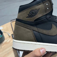 High Top Sneakers, Black Brown Colorway, Leather Footwear, Lace Up Design, Casual Gift for Sneaker Fans