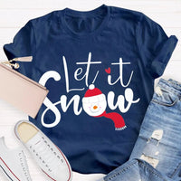 Festive Winter Holiday T-Shirt, Let It Snow Christmas Shirt, Adorable Snowflake Graphic Tee, Merry Xmas Apparel, Seasonal Present Shirt