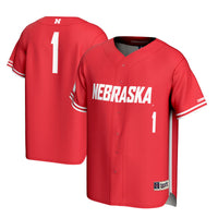#1 Nebraska Huskers Lightweight Baseball Jersey - Scarlet