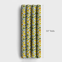 Watercolor Baubles Gift Wrap, Gold and Green Ornament Wrapping Paper, Elegant Christmas Wrapping Paper, Botanical Holiday Gift Wrap Roll