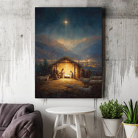 Star of Bethlehem Wall Art Canvas, Holy Night Nativity Scene Canvas Print, Christian Christmas Canvas, Religious Holiday Home Decor Present