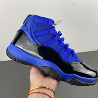 High Top Sneakers, Royal Blue Black Colorway, Leather Footwear, Lace Up Design, Casual Gift for Sneaker Fans