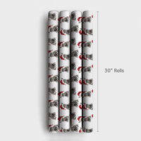 Santa Hat Zebra Gift Wrap, Zebra Christmas Wrapping Paper, Festive Safari Wrapping Paper, Holiday Animal Gift Wrap, Adorable Xmas Present Paper