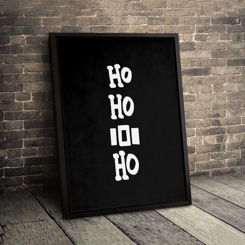 Minimalist Holiday Canvas Print, Ho Ho Ho Christmas Canvas Wall Art, Modern Typography Xmas Canvas, Festive Winter Wall Decor, Holiday Present