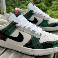 Low Top Sneakers, Green White Black Colorway, Lace Up Design, Casual Gift for Sneaker Fans