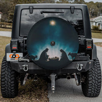 Silent Night Holy Christmas Tire Cover, Nativity Scene Spare Tire Cover, Christian Faith Spare Tire Cover, Religious Jeep Bronco RV Decor