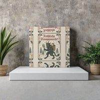 Vintage Fröhliche Krampusnacht Canvas Print, Krampus Square Canvas, Gothic Christmas Wall Art, Folk Art Folklore Canvas, Holiday Present