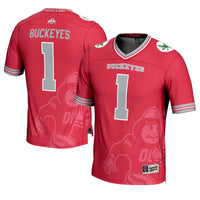 #1 Ohio State Buckeyes Icon Print Football Fashion Jersey - Scarlet