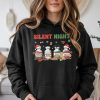 Veterinary Christmas Hoodie, Silent Night Vet Med Hoodie, Vet Tech Hooded Sweatshirt, Humorous Vet Student Pullover Hoodie, Xmas Present for Vet
