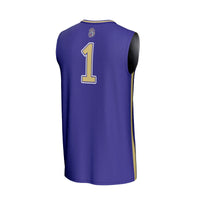 #1 James Madison Dukes Lightweight Collegiate Basketball Fashion Jersey - Purple