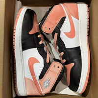Mid Top Sneakers, White Black Pink Colorway, Lace Up Design, Casual Gift for Sneaker Fans