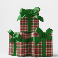 Red Tartan Wrapping Paper, Christmas Plaid Wrapping Paper, Traditional Holiday Wrapping Paper, Festive Winter Gift Wrap, Xmas Present Wrap