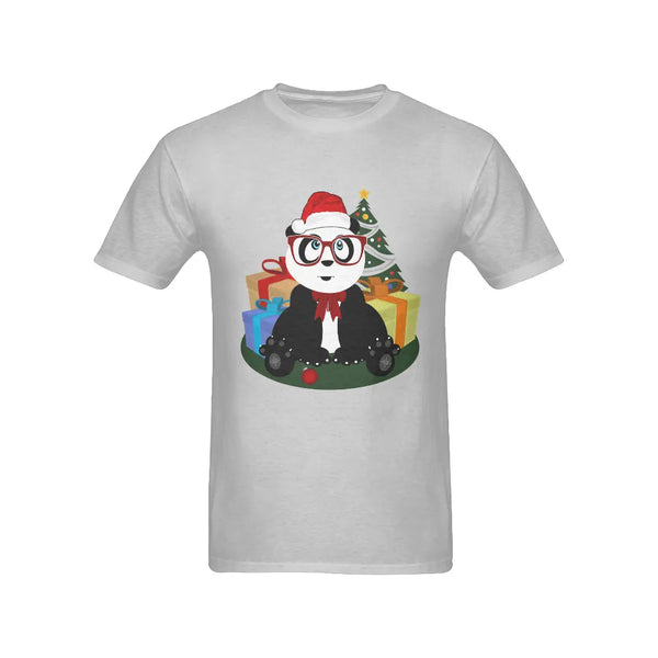 Santa Hat Glasses Panda Shirt, Christmas Panda Nerd T-Shirt, Adorable Animal Holiday Graphic Tee, Festive Winter Panda Shirt,