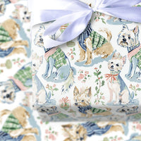 Watercolor Yorkie and Westie Holiday Gift Wrap, Dog Christmas Wrapping Paper, Puppy Dog Lover Present Paper, 90 GSM Fine Art Wrap Roll