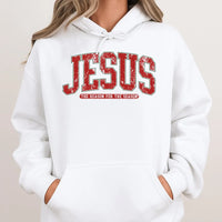 Retro Varsity Christian Hoodie, Jesus the Reason for the Season Hoodie, Faith Holiday Sweatshirt, Religious Christmas Hooded Pullover Present