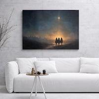 Biblical Star of Bethlehem Wall Art, Nativity Scene Three Wise Men Canvas, Christmas Nativity Canvas Print, Holy Family Canvas Wall Decor