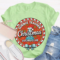 Humorous Holiday Chemistry STEM Shirt, Science Teacher Christmas Social Club T-Shirt, Festive Science Graphic Tee, Xmas Educator Present