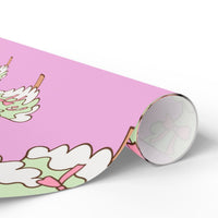 Candy Cane Tree Gift Wrap, Pink Bow Christmas Wrapping Paper, Adorable Pastel Holiday Wrapping Paper, Coquette Xmas Gift Wrap