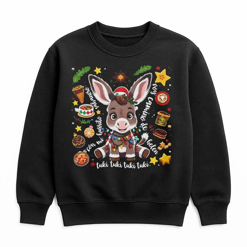 Adorable Donkey Christmas Sweatshirt, Mi Burrito Sabanero Sweatshirt, Latino Holiday Crewneck, Mexican Christmas Sweatshirt, Festive Xmas Present